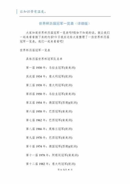 06年世界杯冠军_历届世界杯冠军