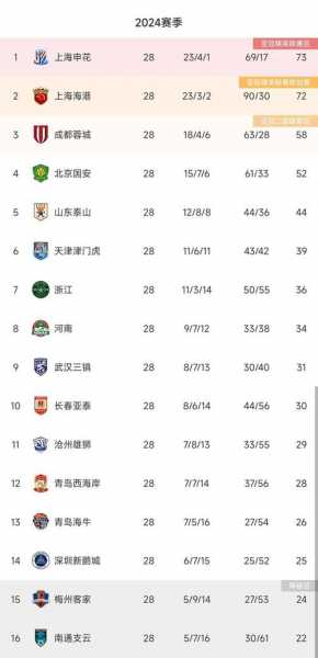 2019年中超最终积分榜_2019中超联赛各队伍积分