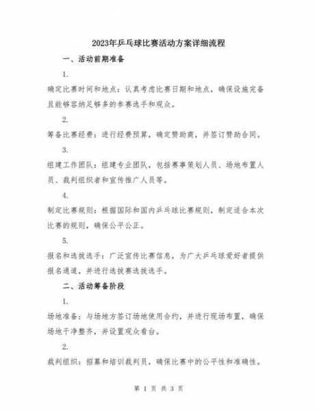 职工乒乓球比赛方案_职工乒乓球比赛活动方案