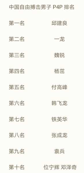 中国自由搏击排名前十，中国自由搏击排行