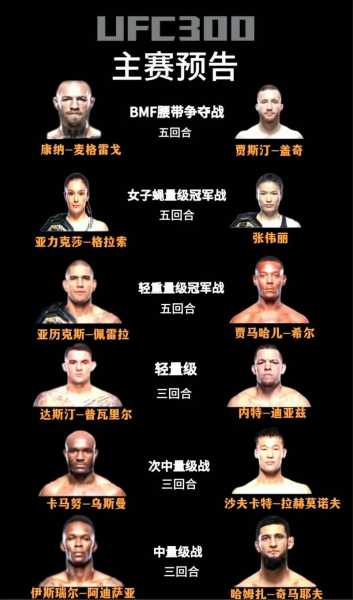 世界ufc格斗排名，世界ufc格斗排名表