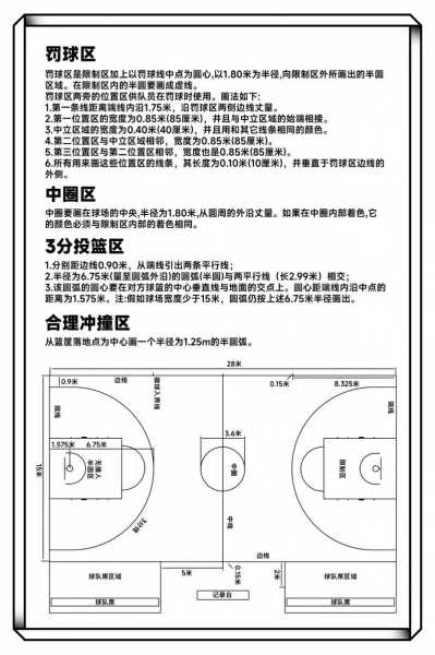 篮球场的尺寸，篮球场的尺寸大小