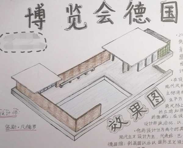 巴塞罗那德国馆分析，巴塞罗那德国馆 平面示意图