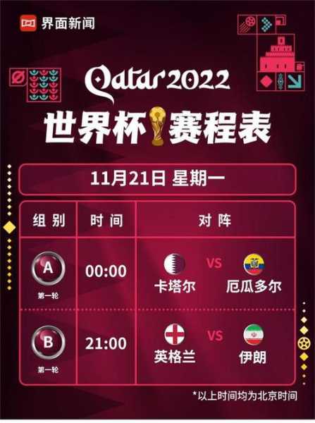 卡塔尔世界杯中国赛程，卡塔尔世界杯2021赛程时间表
