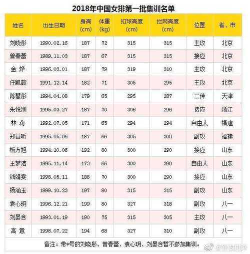 女排里约十二人名单，女排里约成员
