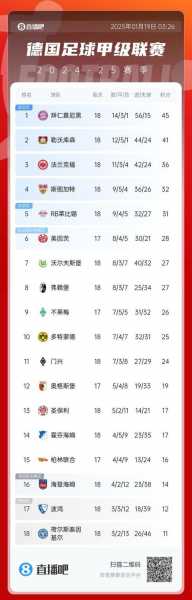 德甲积分榜网易，德甲积分榜2021一2022