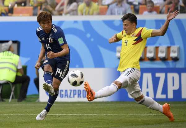日本与哥伦比亚比赛视频，日本队战胜哥伦比亚