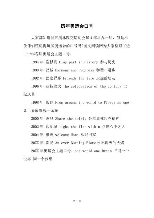 2016年奥运会口号，奥运会囗号