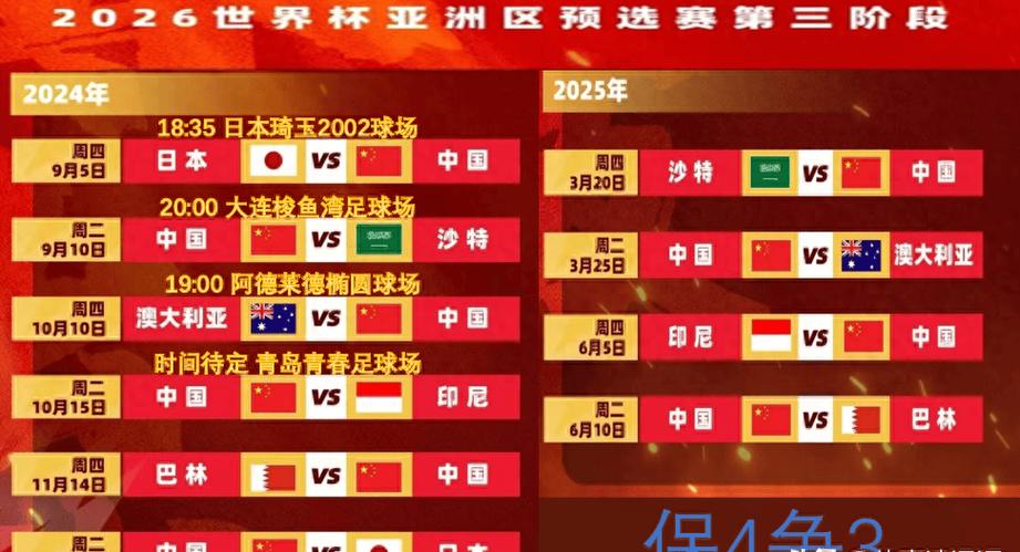 2019年国足40强赛赛程时间，2019年中国足球队赛程