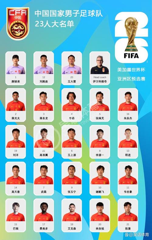 中国国家足球队名单，中国国家足球队名单籍贯