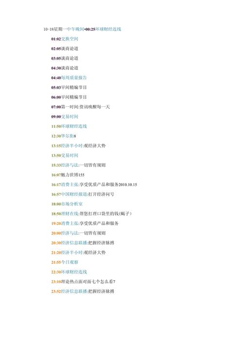 中央电视台节目表今天，中央电视频道节目单