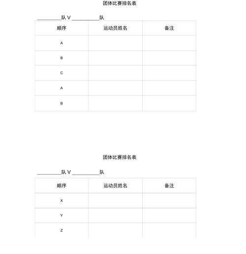 乒乓球团体赛表格，乒乓球团体比赛表格怎么做