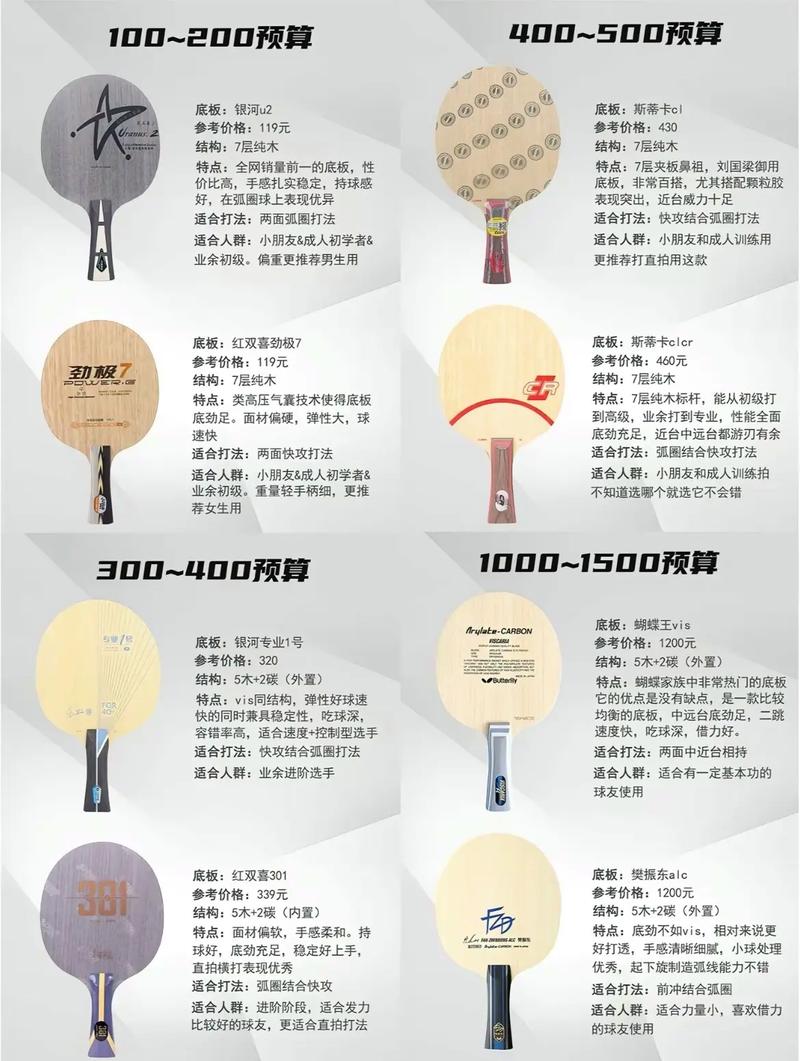 十大乒乓球拍排名，十大乒乓球拍排名及其价格