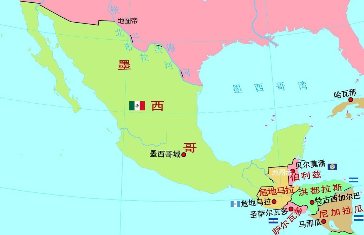墨西哥地图世界地图，墨西哥地图中文版高清