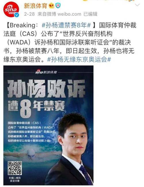 孙杨事件最新消息2020，孙杨事件最新消息2020最新