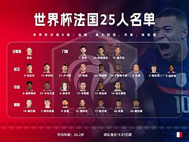 法国足球国家队，法国足球国家队队员名单