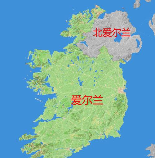 爱尔兰地图，爱尔兰