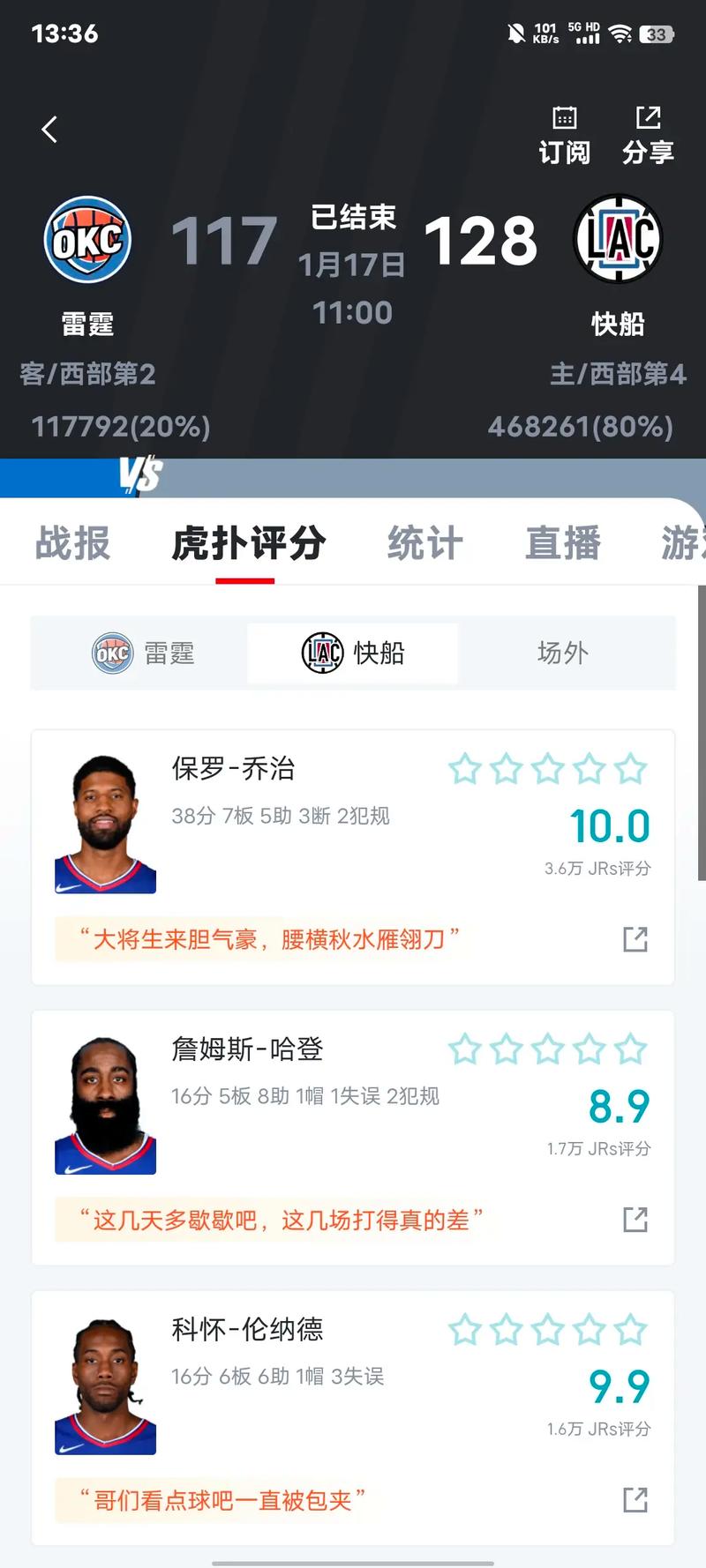 雷霆vs快船录像回放，雷霆vs快船录像回放在哪看
